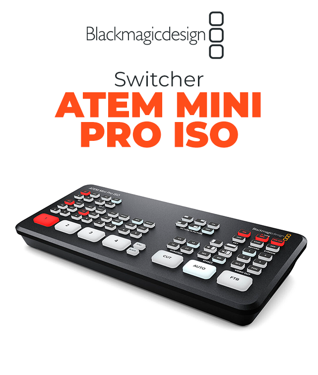 Com o ATEM Mini PRO ISO, cada detalhe do seu vídeo se destaca. Sua capacidade de mixagem e transmissão ao vivo eleva seu conteúdo a um nível profissional, garantindo que cada momento capturado seja nítido, impactante e memorável.