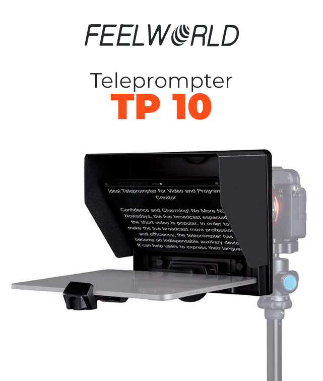 O Teleprompter TP10 FeelWorld permite que você entregue suas falas com confiança total. Ele ajuda a manter um discurso fluente e natural, aumentando a conexão com sua audiência e melhorando a eficiência da sua produção.